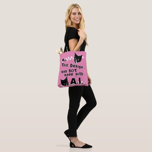 Epic Anti Artificial Intelligence Funny Statement Tote Bag (Op model)