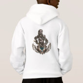 Epic Armoured Warrior Winged Shield Hoodie (Achterkant)