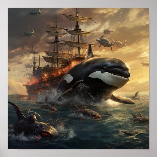 Epic Battle of Orca vs. The Black Pearl - Verbluff Poster (Voorkant)