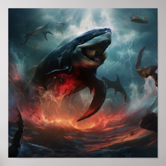 Epic Battle: Orca vs. Kraken Poster - Spectaculair (Voorkant)
