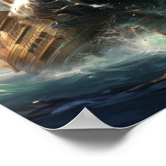 Epic Battle: Orca vs. The Black Pearl Ship Poster (Hoek)