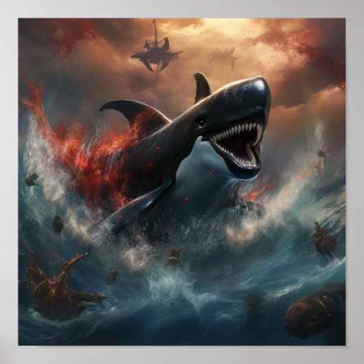Epic Battle: Orka vs Kraken Poster - Een spannende (Voorkant)