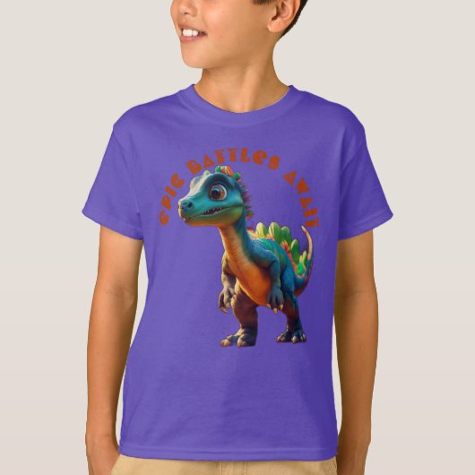Epic Battles Await: Dinosaur Adventure T-shirt (Voorkant)