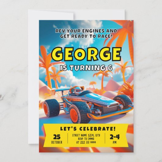 Epic Birthday Racing Car Adventure Kaart (Voorkant)