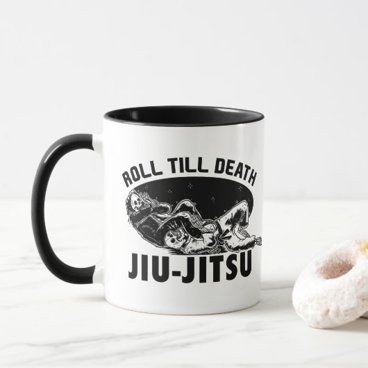 Epic Bjj Coffee Mok Grim Reaper Jiu-jitsu Armbar (Met donut)
