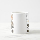 Epic Black Cat Cowboy Riding Dinosaur with Volcano Koffiemok (Center)