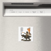 Epic Black Cat Cowboy Riding Dinosaur with Volcano Magneet (Insitu (Vaatwasser))