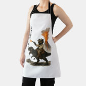 Epic Black Cat Cowboy Riding Dinosaur with Volcano Schort (Insitu)