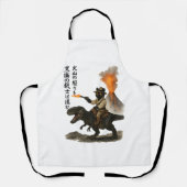 Epic Black Cat Cowboy Riding Dinosaur with Volcano Schort (Voorkant)