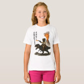 Epic Black Cat Cowboy Riding Dinosaur with Volcano T-shirt (Voorkant volledig)