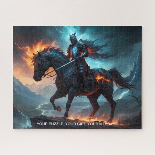 Epic Black Knight & Stallion Art Puzzel Collectie (Horizontaal)