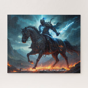 Epic Black Knight & Stallion Art Puzzel Collectie