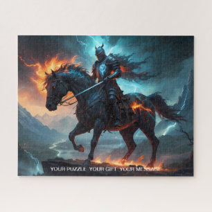 Epic Black Knight & Stallion Art Puzzel Collectie Legpuzzel