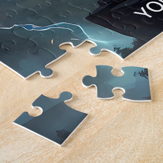 Epic Black Knight & Stallion Art Puzzel Collectie Legpuzzel (Zijkant)