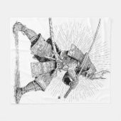 Epic Black Samurai Warrior Ink Drawing Blanket Fleece Deken (Voorkant (Horizontaal))