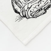 Epic Black Samurai Warrior Ink Drawing Blanket Fleece Deken (Hoek)