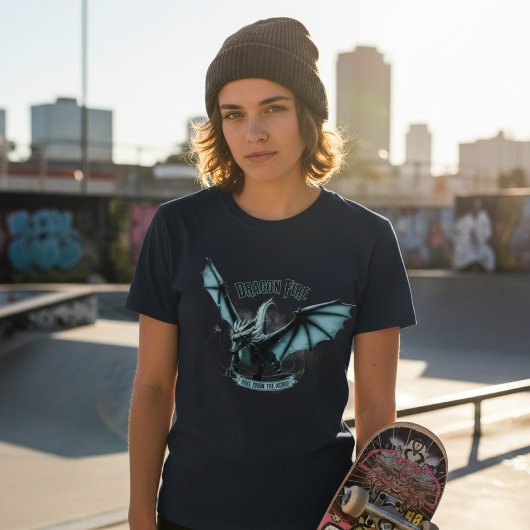 Epic Blue Dragon - Rise From The Ashes Fantasy T-shirt