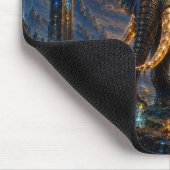 Epic Blue & Gold Celestial Elephant Mouse Pad Muismat (Hoek)
