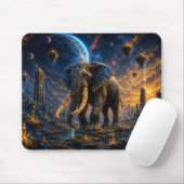 Epic Blue & Gold Celestial Elephant Mouse Pad Muismat (Met muis)