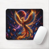 Epic Blue & Gold Celestial Phoenix Mouse Pad Muismat (Met muis)