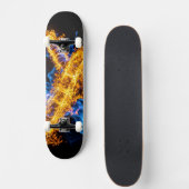 Epic Blue Orange Flame Abstract Magic Energy Persoonlijk Skateboard (Voorkant)