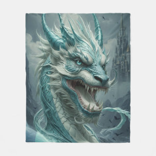 Epic Blue Storm Dragon Fleece Deken