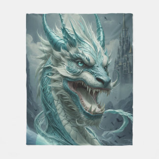 Epic Blue Storm Dragon Fleece Deken
