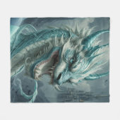 Epic Blue Storm Dragon Fleece Deken (Voorkant (Horizontaal))