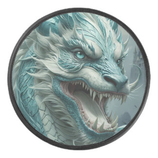 Epic Blue Storm Dragon Hockey Puck