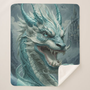 Epic Blue Storm Dragon Sherpa Deken