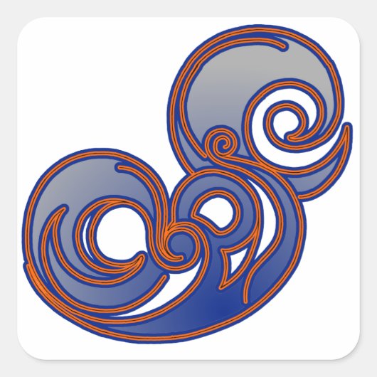 Epic Blue Vierkante Sticker (Voorkant)