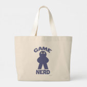 Epic Board Game Nerd Meeple Fun Logo Grote Tote Bag (Achterkant)