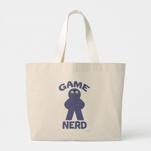 Epic Board Game Nerd Meeple Fun Logo Grote Tote Bag (Achterkant)