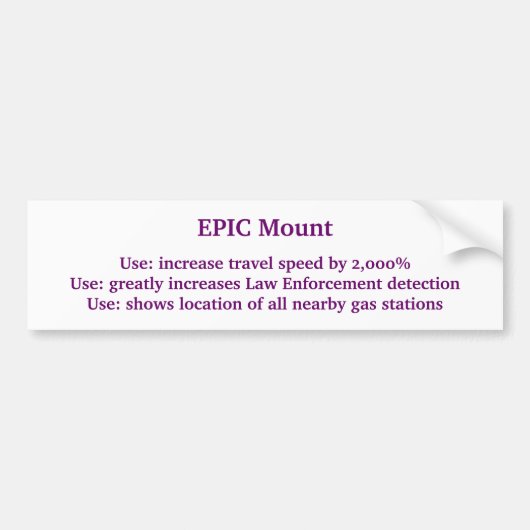 EPIC bumpersticker voor op de Mount (Voorkant)