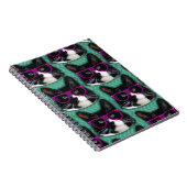 Epic Cat met Glasses Photo Pattern Art Notitieboek (Rechterzijde)