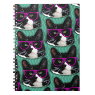 Epic Cat met Glasses Photo Pattern Art Notitieboek