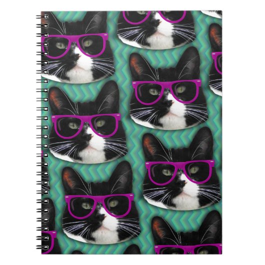 Epic Cat met Glasses Photo Pattern Art Notitieboek (Voorkant)