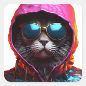 Epic Cat met zonnebril Sticker (Voorkant)