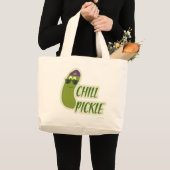 Epic Chill Pickle Funny Cartoon Veggie Character Grote Tote Bag (Voorkant (product))