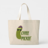 Epic Chill Pickle Funny Cartoon Veggie Character Grote Tote Bag (Achterkant)