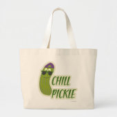Epic Chill Pickle Funny Cartoon Veggie Character Grote Tote Bag (Voorkant)