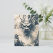 Epic Chinese Dragon Illustratie Briefkaart (Staand voorkant)