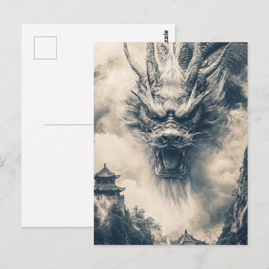 Epic Chinese Dragon Illustratie Briefkaart (Voorkant / Achterkant)