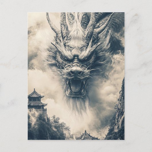 Epic Chinese Dragon Illustratie Briefkaart (Voorkant)
