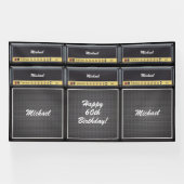 Epic Classic Rock Gitaar Amp Stack 60ste Verjaarda Spandoek (Horizontaal)