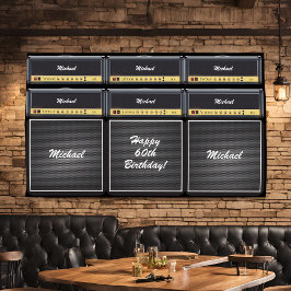 Epic Classic Rock Gitaar Amp Stack 60ste Verjaarda Spandoek