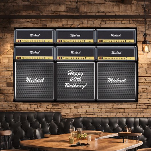 Epic Classic Rock Gitaar Amp Stack 60ste Verjaarda Spandoek