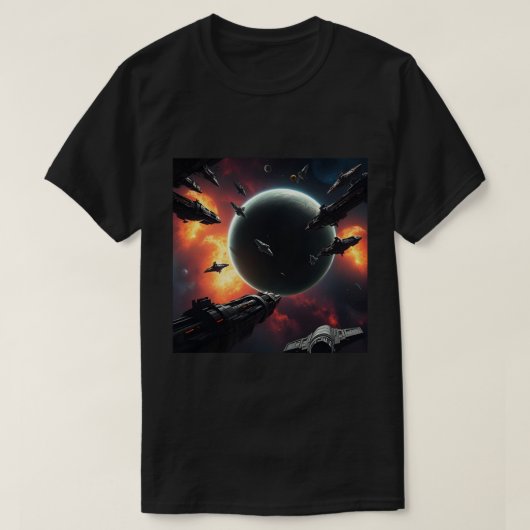 EPIC COSMIC SHIP, INTERSTELLAR THRUSTERS VOYAGE T-SHIRT (Design voorkant)