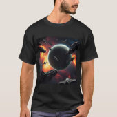 EPIC COSMIC SHIP, INTERSTELLAR THRUSTERS VOYAGE T-SHIRT (Voorkant)