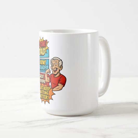 Epic Custom Dad→Opa→Opa-Opa Comic Gift Koffiemok (Voorkant rechts)